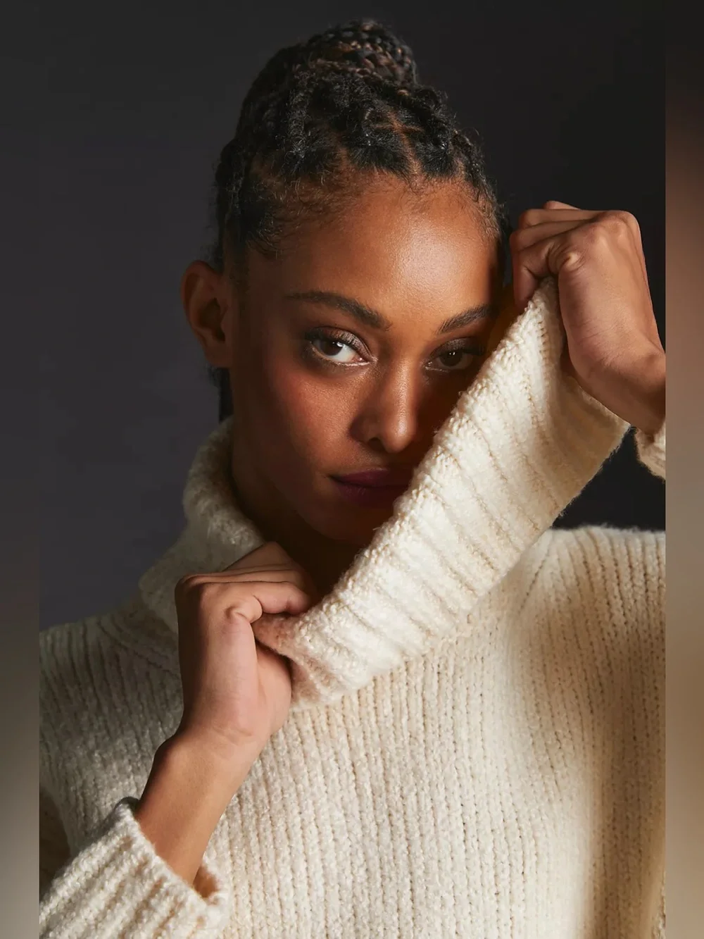 Anthropologie Pilcro Turtleneck Sweater Ivory Cream 2X Cozy Oversized Relaxed